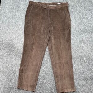 Peter Millar Pants Mens 35x30 Brown Corduroy Flat Front Nanoluxe